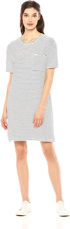 Amazon Brand - Daily Ritual Women's  Supersoft Terry Short-Sleeve Boxy Pocket T-Shirt Dress | Amazon (US)
