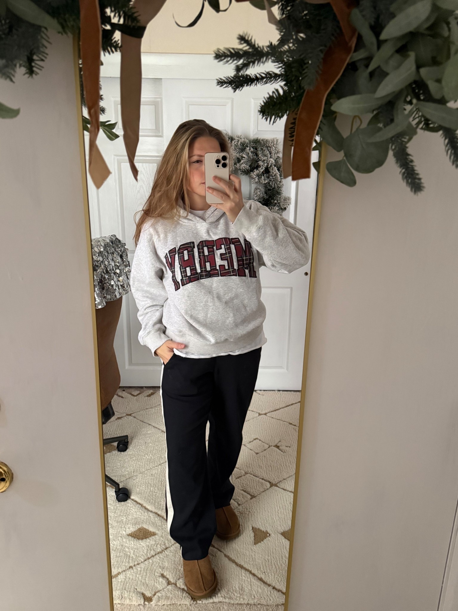 Casual Christmas outfit, holiday outfit, cozy, Ugg skippers, track pants 

#LTKFindsUnder100 #LTKselfcare #LTKHoliday