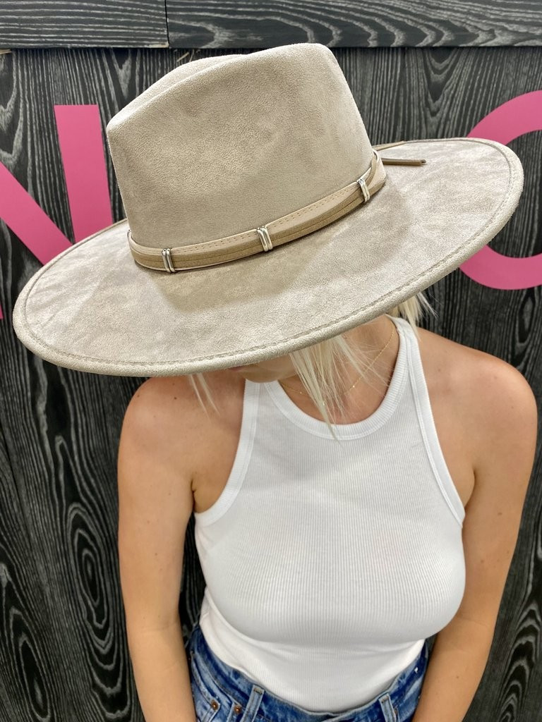 NEW!! The Santa Fe Faux Suede Panama Hat | Glitzy Bella