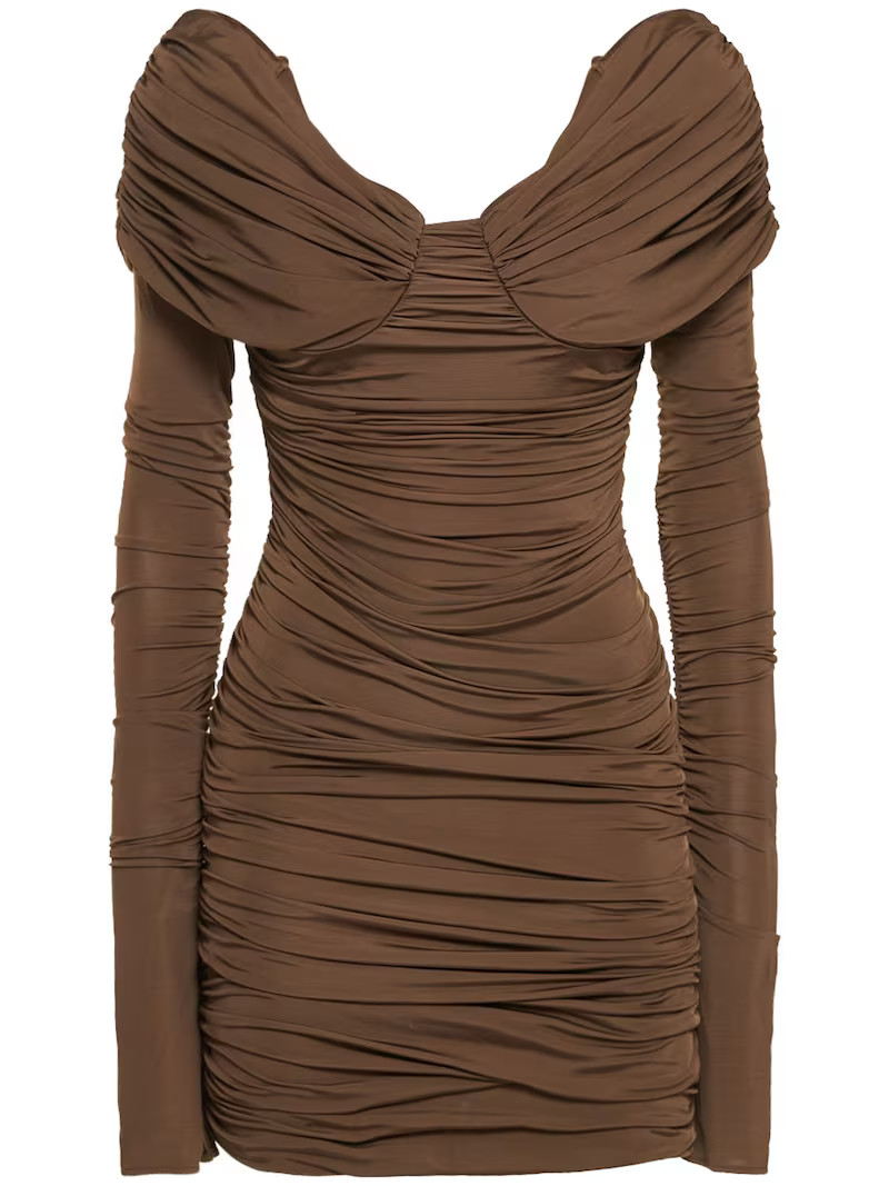 Ruched stretch jersey mini dress | Luisaviaroma