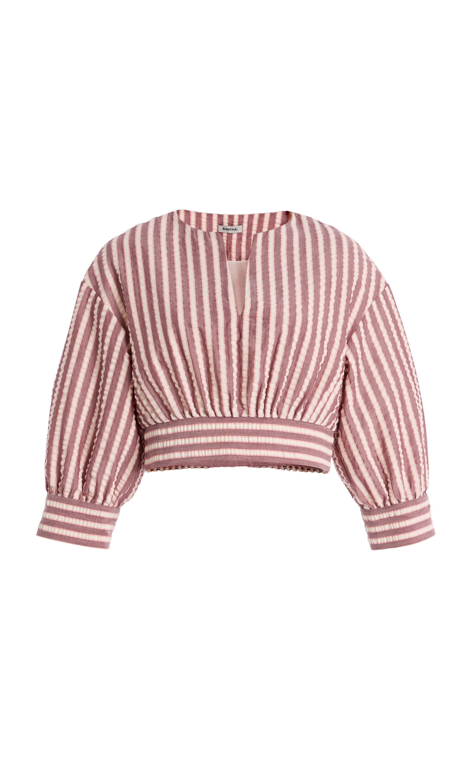 SIMKHAI Noralie Striped Cotton-Blend Cropped Top - Moda Operandi | Moda Operandi (Global)