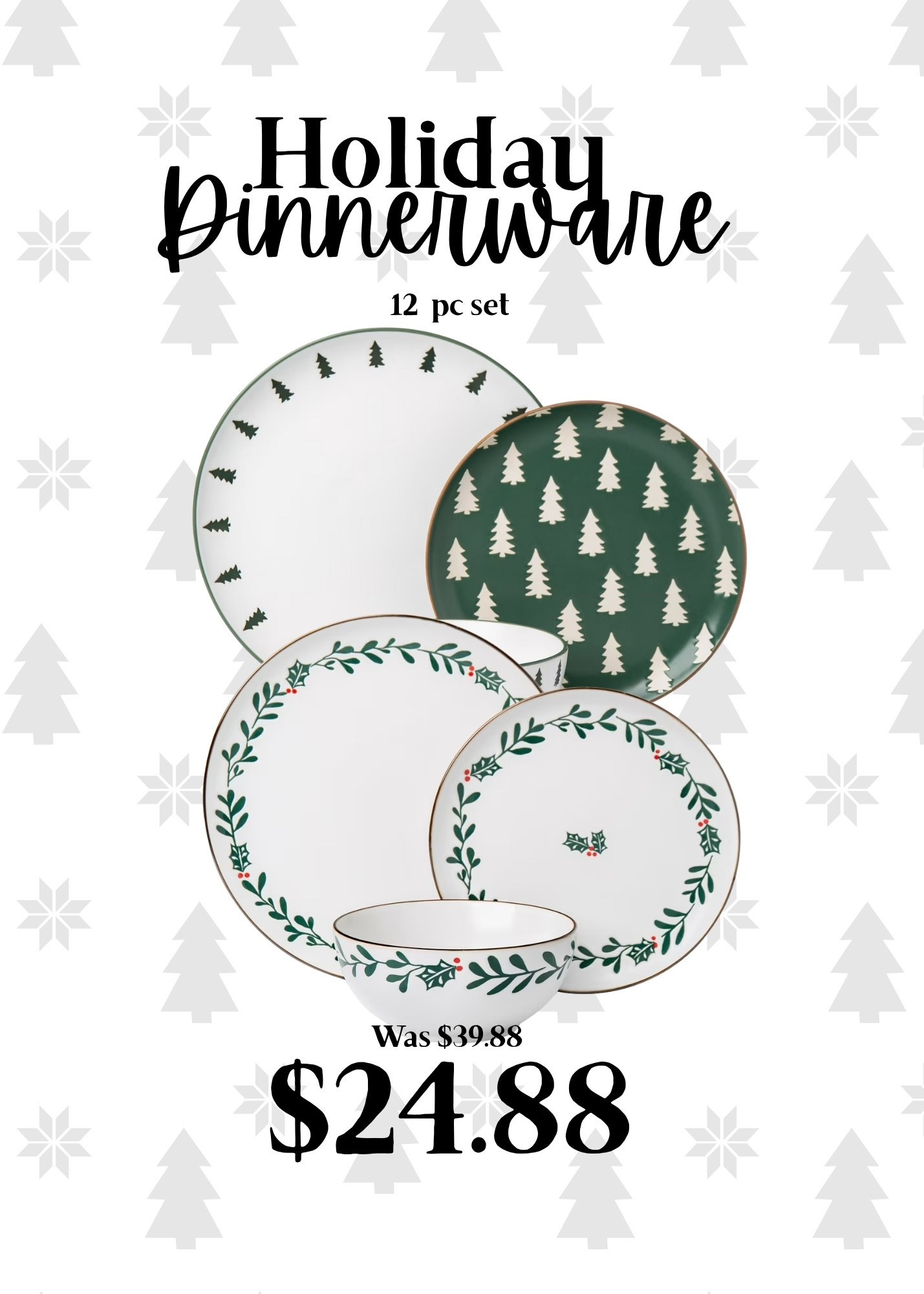 Grab these while they’re still available at Walmart!   These dinnerware sets come with 12 pcs and would be so festive during the holidays  

#LTKSaleAlert #LTKHoliday #LTKHome