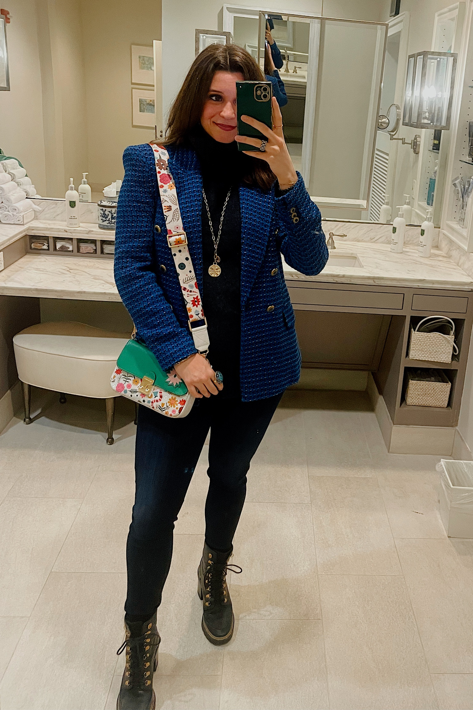 Can’t put our cashmere away yet!! This Zara blazer was a great find at Clothes Circuit in Dallas! My bag is by Min and Mon! 

#LTKshoecrush #LTKSeasonal #LTKworkwear