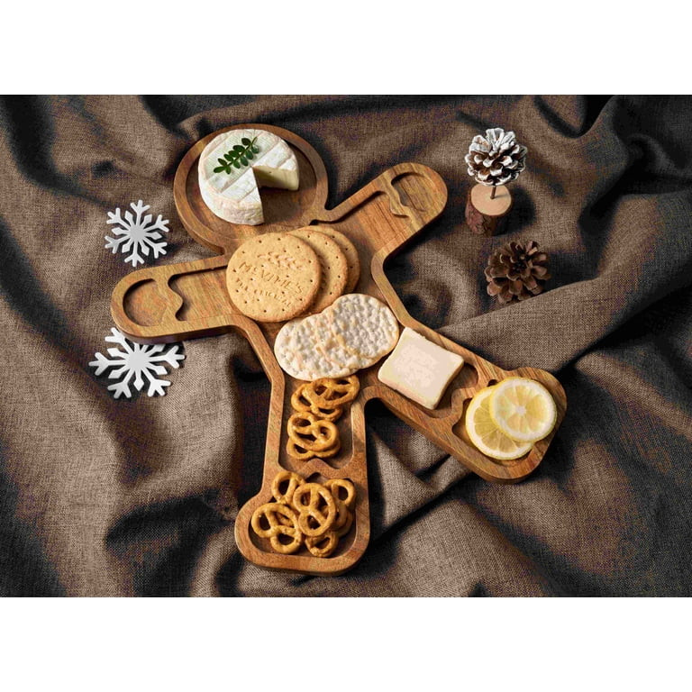 Acacia Wood Gingerbread Man Charcuterie Board, 15" x 11.5", by Holiday Time | Walmart (US)