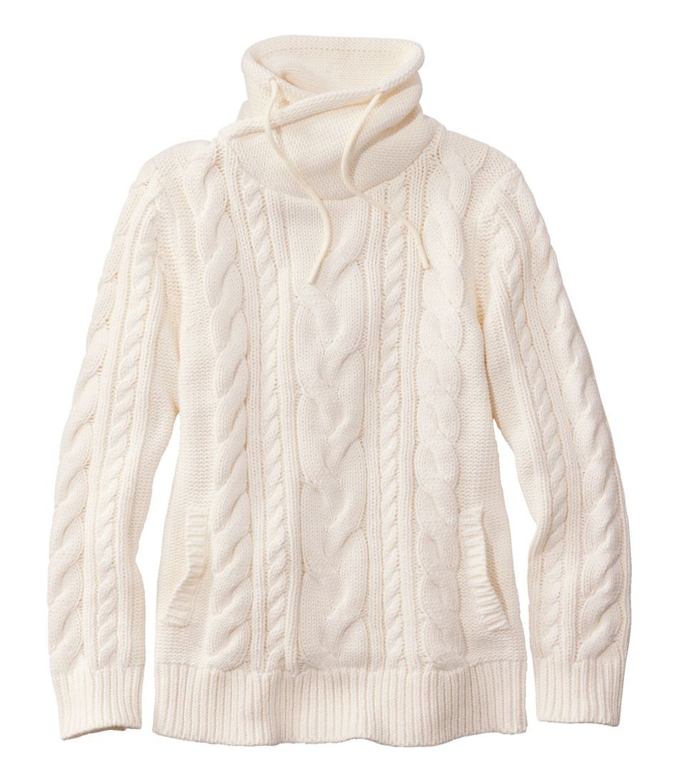 Women's Double L® Mixed-Cable Sweater, Funnelneck | Sweaters at L.L.Bean | L.L. Bean