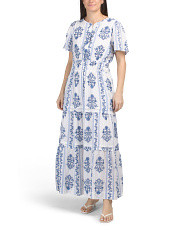 Short Sleeve Striped Floral Maxi Dress | Casual Dresses  | Marshalls | Marshalls