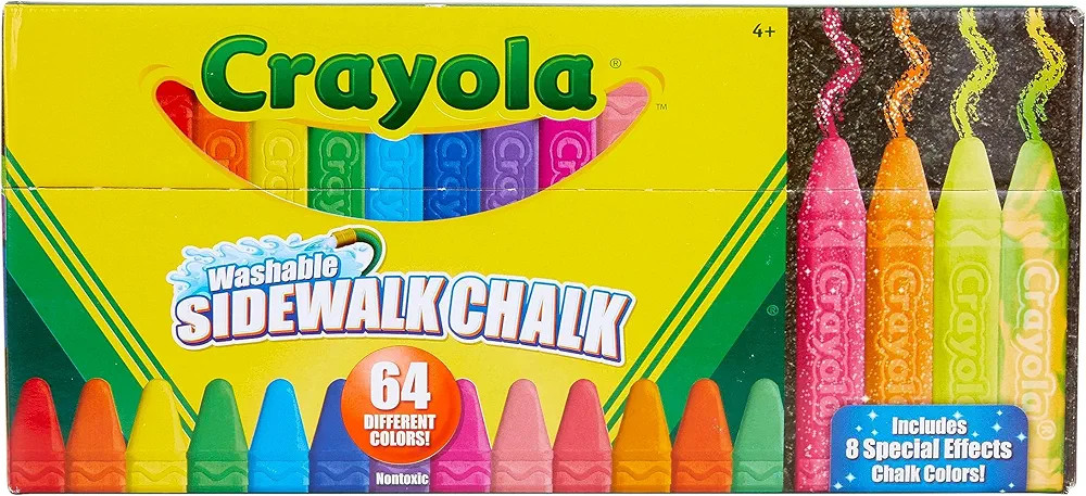 Crayola Ultimate Washable Chalk Collection (64ct), Bulk Sidewalk Chalk, Outdoor Chalk for Kids, A... | Amazon (US)
