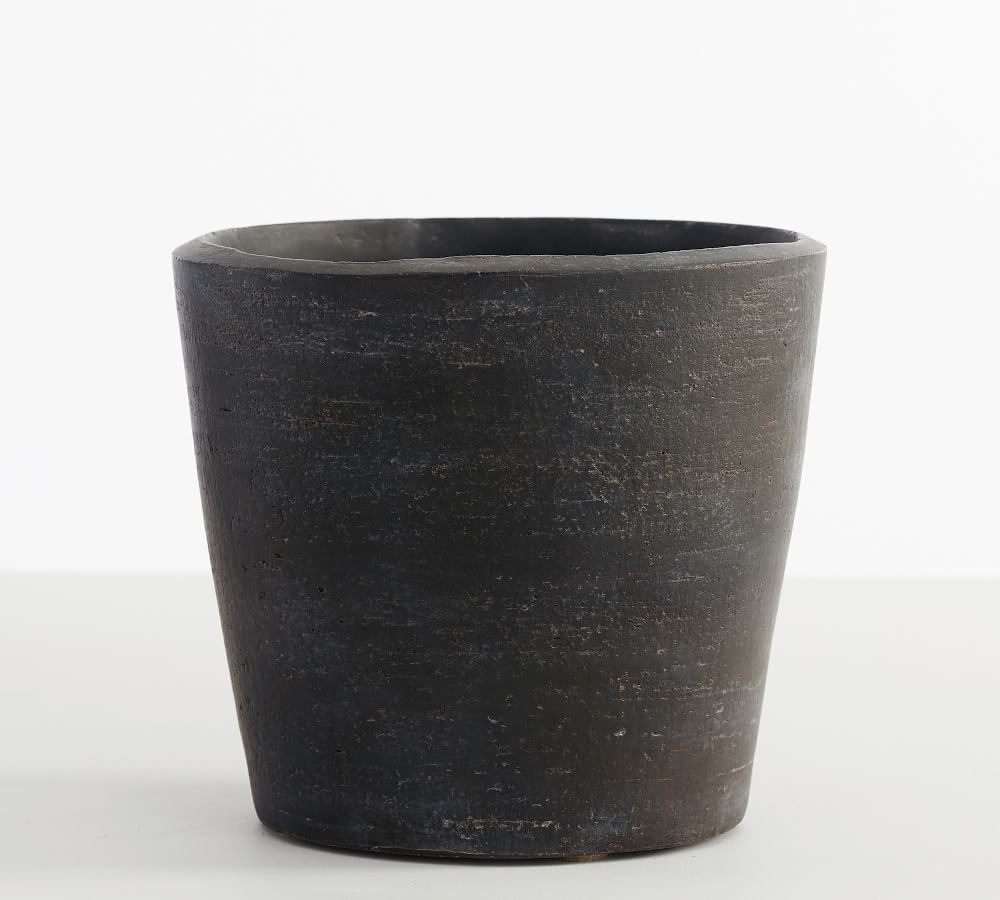 Terra Cotta Cachepot Black Large | Pottery Barn (US)