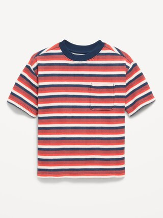 Oversized Short-Sleeve Waffle-Knit T-Shirt for Toddler Boys | Old Navy (US)