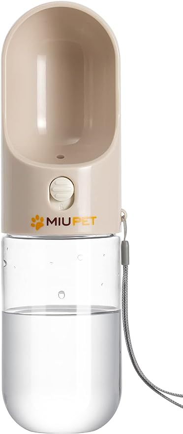MIU PET Dog Water Bottle, 14 OZ, Leak Proof Portable Pet Water Dispenser with Drinking Feeder, Li... | Amazon (US)