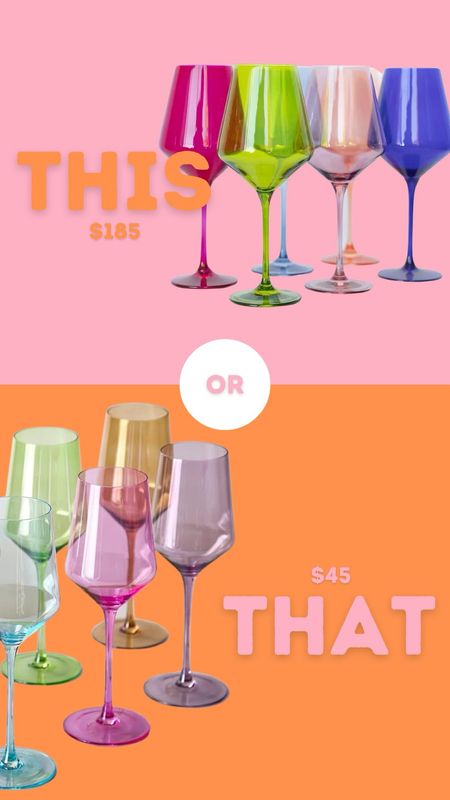 This or that colorful wine glasses 

#LTKSeasonal #LTKHome #LTKStyleTip
