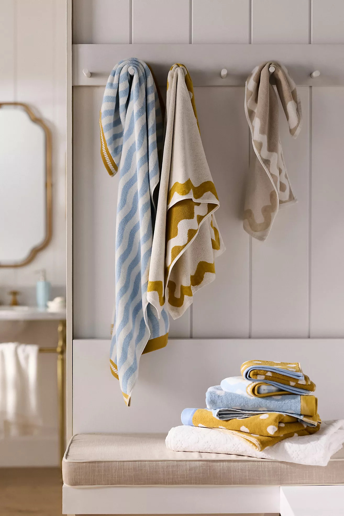Maeve Cotton Woven Wavy Stripe Towel Collection | Anthropologie (US)