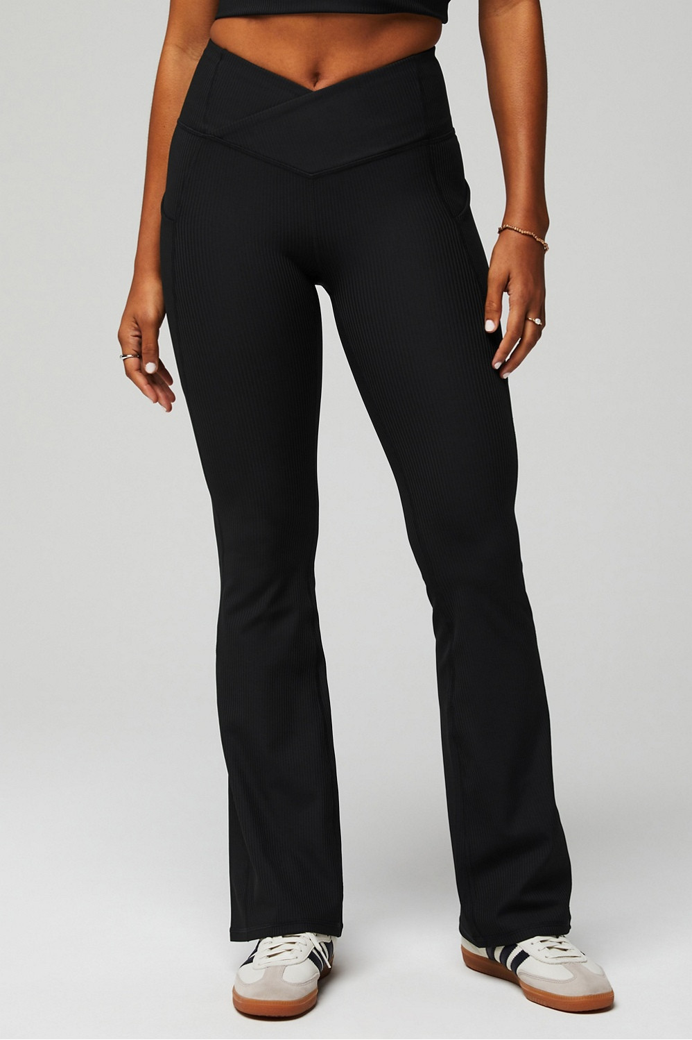 Oasis Rib HW Crossover Kick Flare | Fabletics - North America