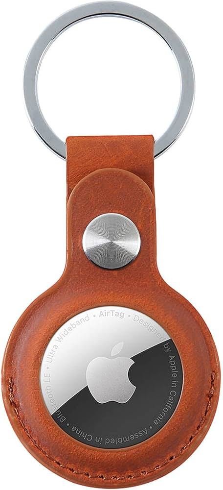 MUAAZ Genuine Crazy Horse Leather Keychain Case for Apple Air Tag, Key Ring, Key Chain for Smart ... | Amazon (US)