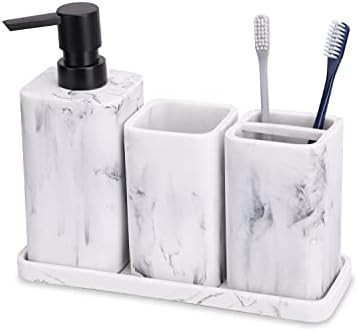 zccz Bathroom Accessory Sets, 4 Pieces Bathroom Accessories Complete Set Vanity Countertop Accessory | Amazon (US)