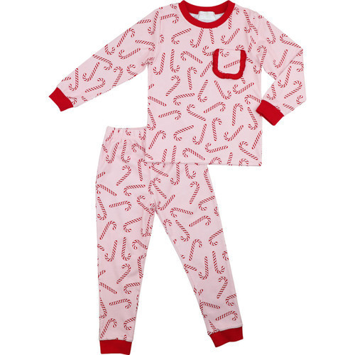 Pink and Red Knit Candy Cane Pajamas | Cecil and Lou