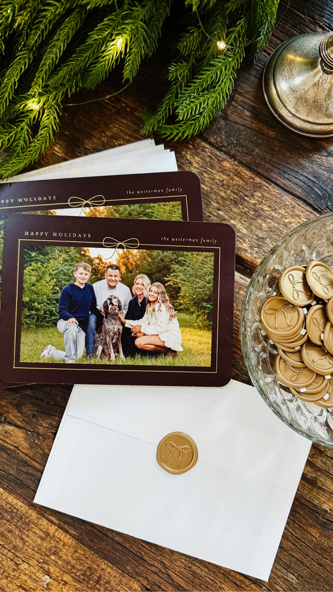 Make this year’s holiday and Christmas cards stand out without spending a lot with these wax seal stickers ✉️

These bows are a perfect match to our cards with the gold foil bow along the top.

Our cards are in sale today and they’re offering free shipping on orders over $89 with code SHIP89



#LTKSaleAlert #LTKHoliday #LTKCyberWeek