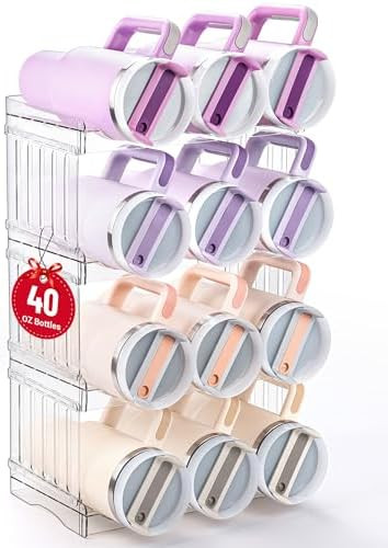 Large Tumbler Organizer for Stanley Cup 40 oz, Patented Kitchen Pantry Organizers and Storage for... | Amazon (US)