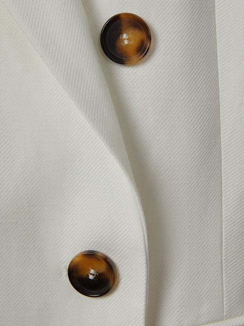 Viscose-Linen Double Breasted Suit Blazer | Reiss DE