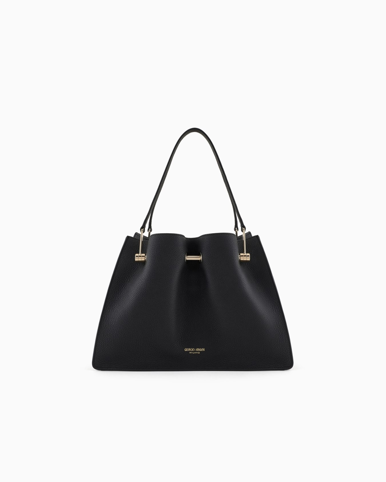 Small shopper bag in pebbled leather | Armani US