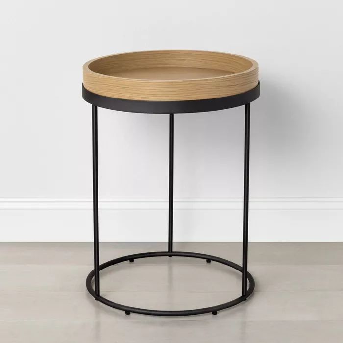 Wood & Steel Accent Table Black - Hearth & Hand™ with Magnolia | Target