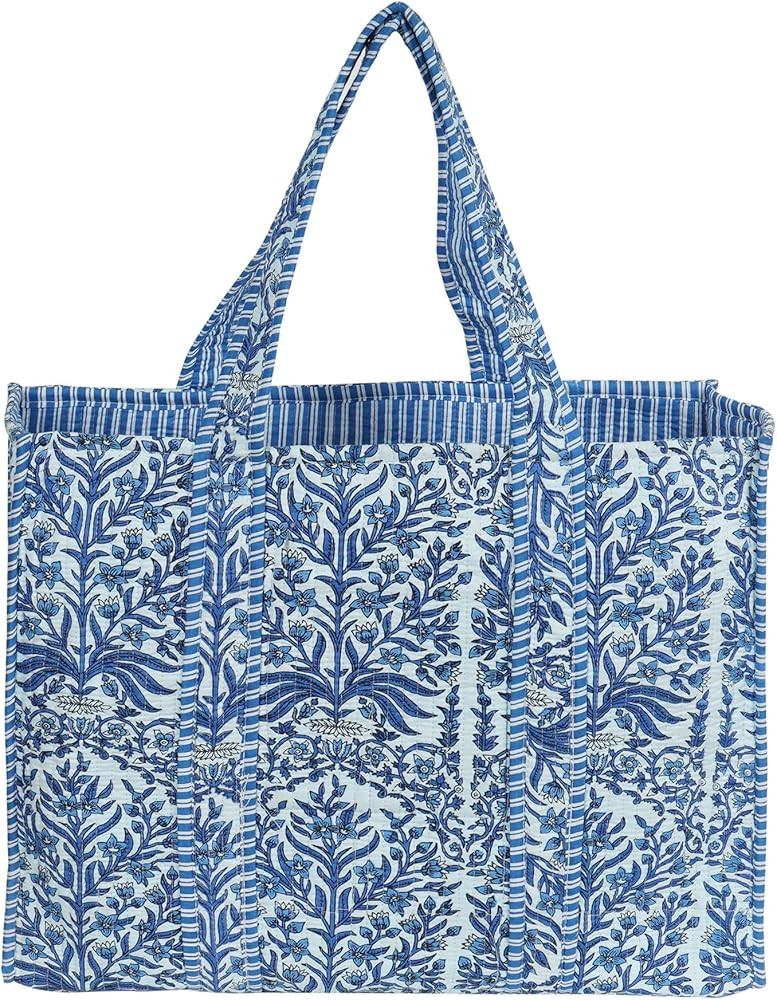 Marubhumi Women Lightweight Travel Bag Purse Cotton Shoulder Tote Bag For Shopping Grocery & Beac... | Amazon (US)