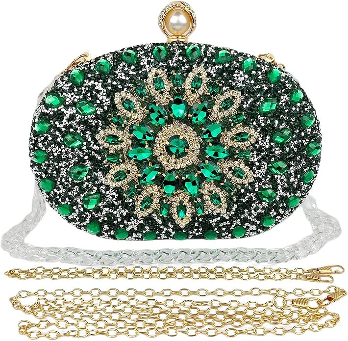 Multicolor Rhinestone Women Evening Clutch Purse Bridal Sparkly Diamond Bag Crystal Handbags Prom... | Amazon (US)