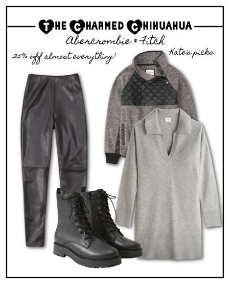 25% off almost everything at Abercrombie & Fitch during the LTK fall sale!

Fall outfit, asymmetrical snap fleece, sweater dress, faux leather leggings, combat boots

#LTKSale #LTKSeasonal #LTKshoecrush