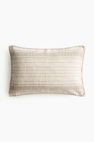 H & M - Patterned Cotton Cushion Cover - Light Beige/Beige | H&M (US + CA)