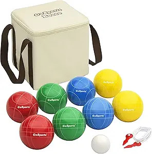 GoSports 90 mm Backyard Bocce Set with 8 Balls, Pallino, Case and Measuring Rope - Made from Prem... | Amazon (US)