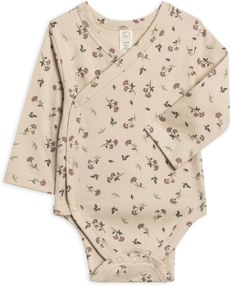 Colored Organics Baby Organic Cotton Kimono Bodysuit - Long Sleeve Infant Side Snap One Piece - B... | Amazon (US)