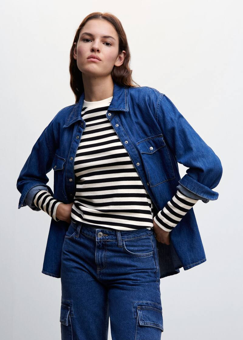 Rounded neck cotton t-shirt | MANGO (US)