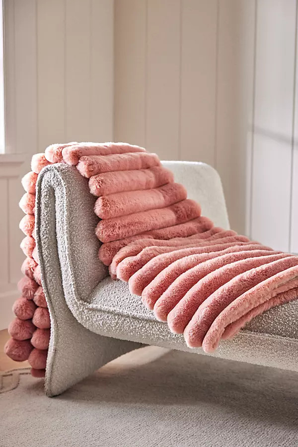 Tipped Puffer Faux Fur Throw Blanket | Anthropologie (US)
