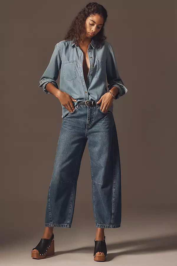 Tyler Mid-Rise Barrel Jeans | Anthropologie (US)