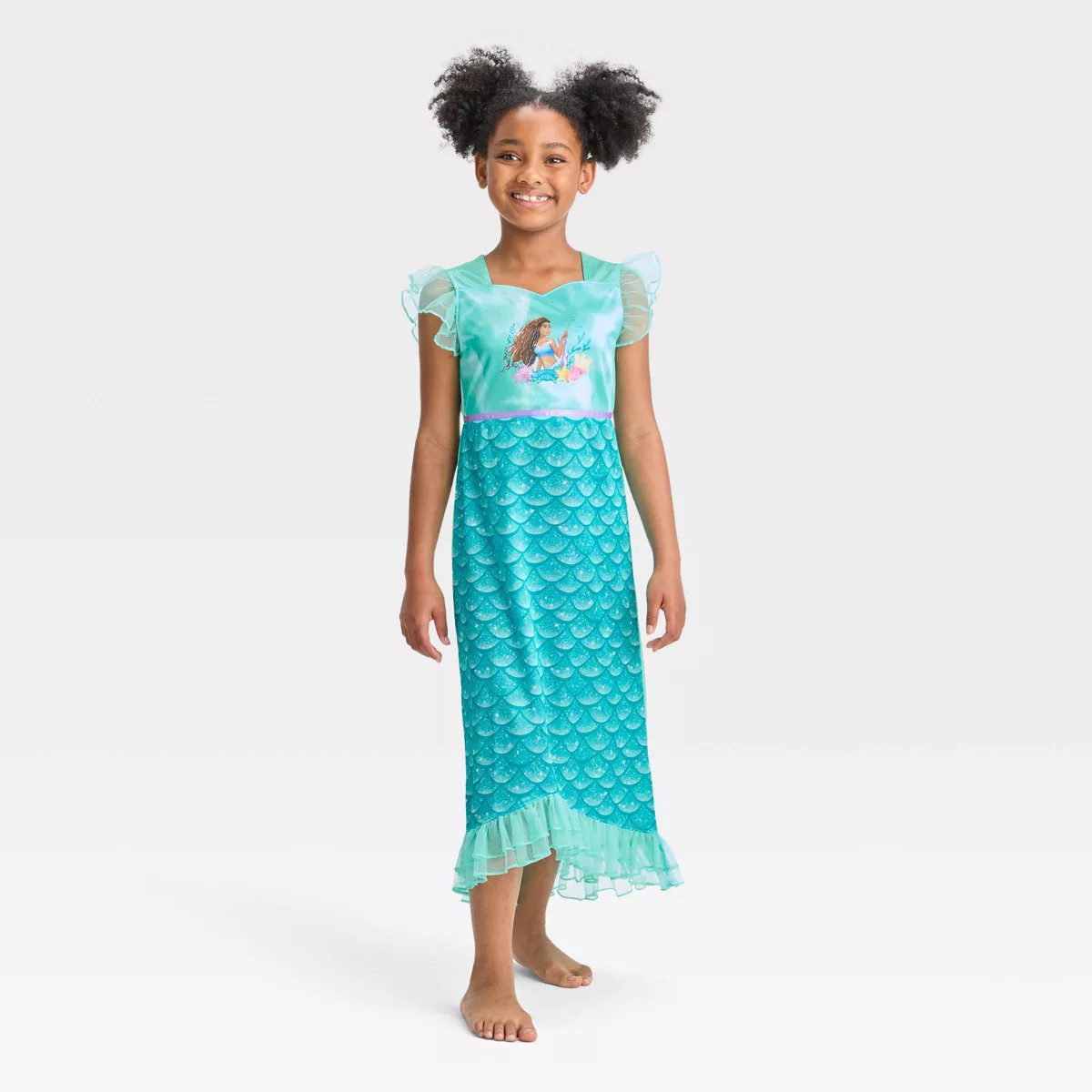 Girls' Disney The Little Mermaid Fantasy NightGown - Blue | Target