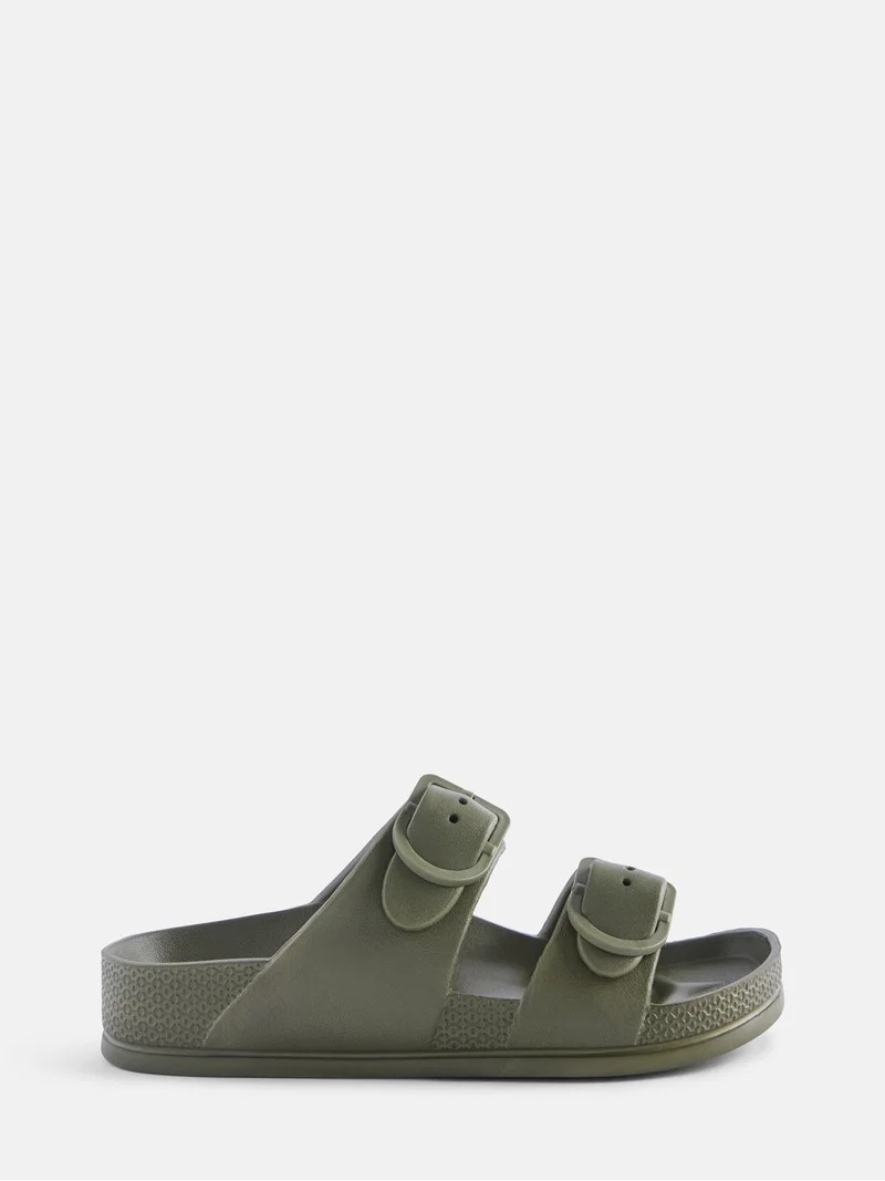 Wonder Nation Little and Big Boys or Girls Two Buckle Footbed Slide Sandals | Walmart (US)