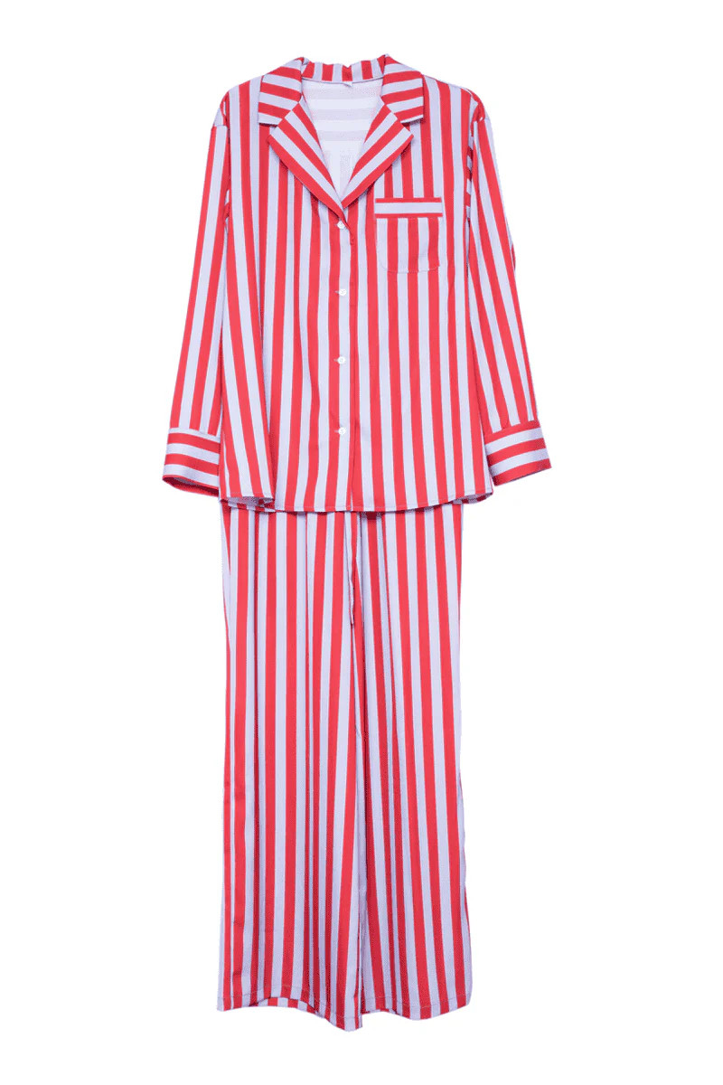 Lilac Striped Satin PJ Sets Women | Katydid