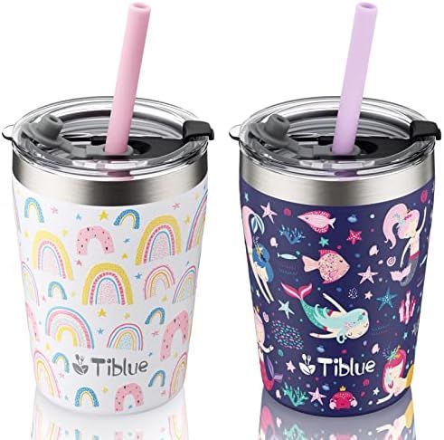 8 OZ Kids Cup - 2 Pack Spill Proof Vacuum Stainless Steel Insulated Tumbler for Toddlers Girls Bo... | Amazon (US)