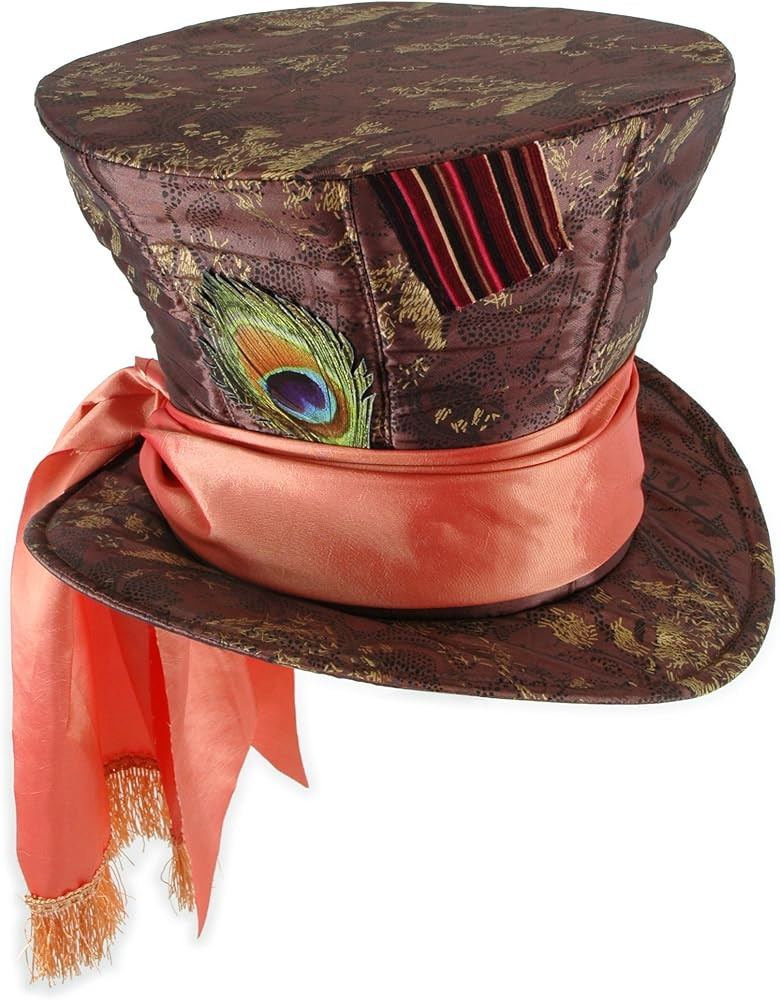 Disney Mad Hatter Top Hat, Adjustable Hat
        Officially Licensed, with Peacock Feather, Sati... | Amazon (US)