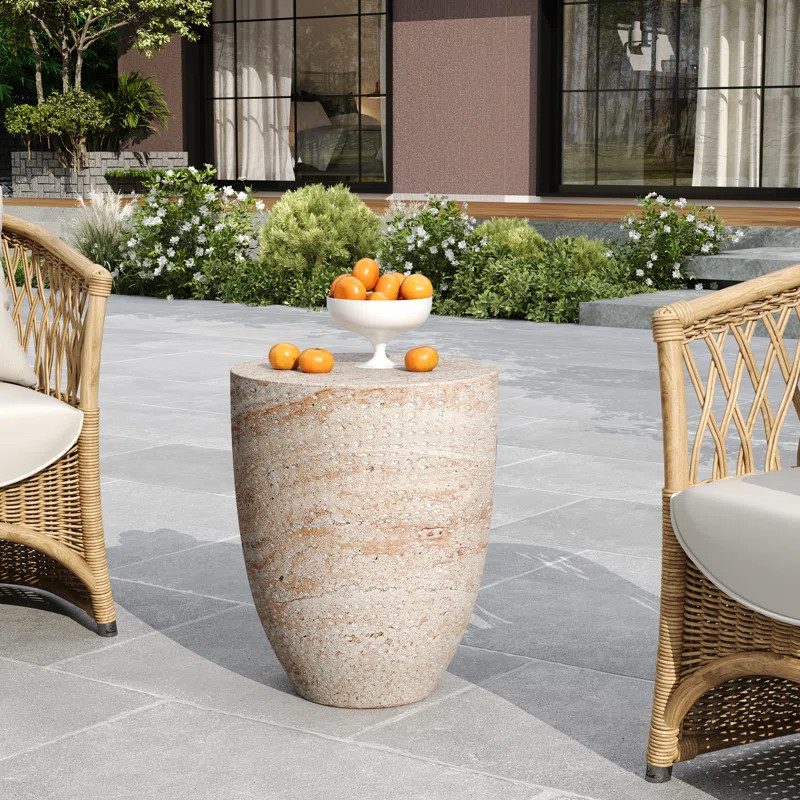 Eustis Round Concrete Outdoor Side Table | Wayfair North America