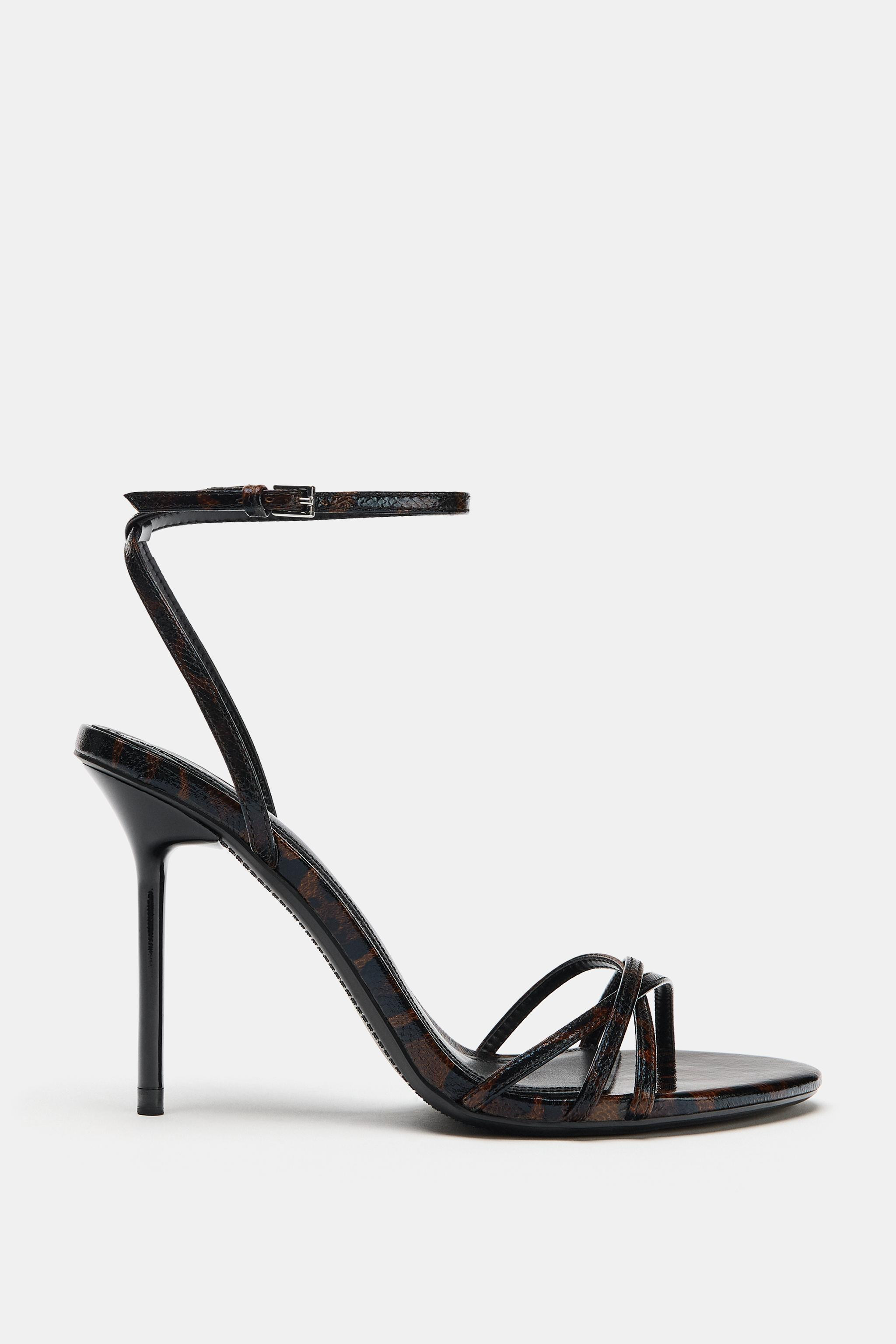PRINTED HEELED SANDALS | Zara UK