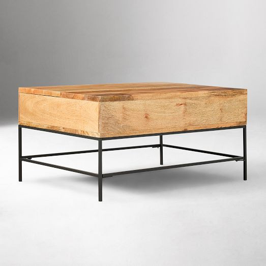 Industrial Storage Pop-Up Coffee Table (36"&ndash;50") | West Elm (US)