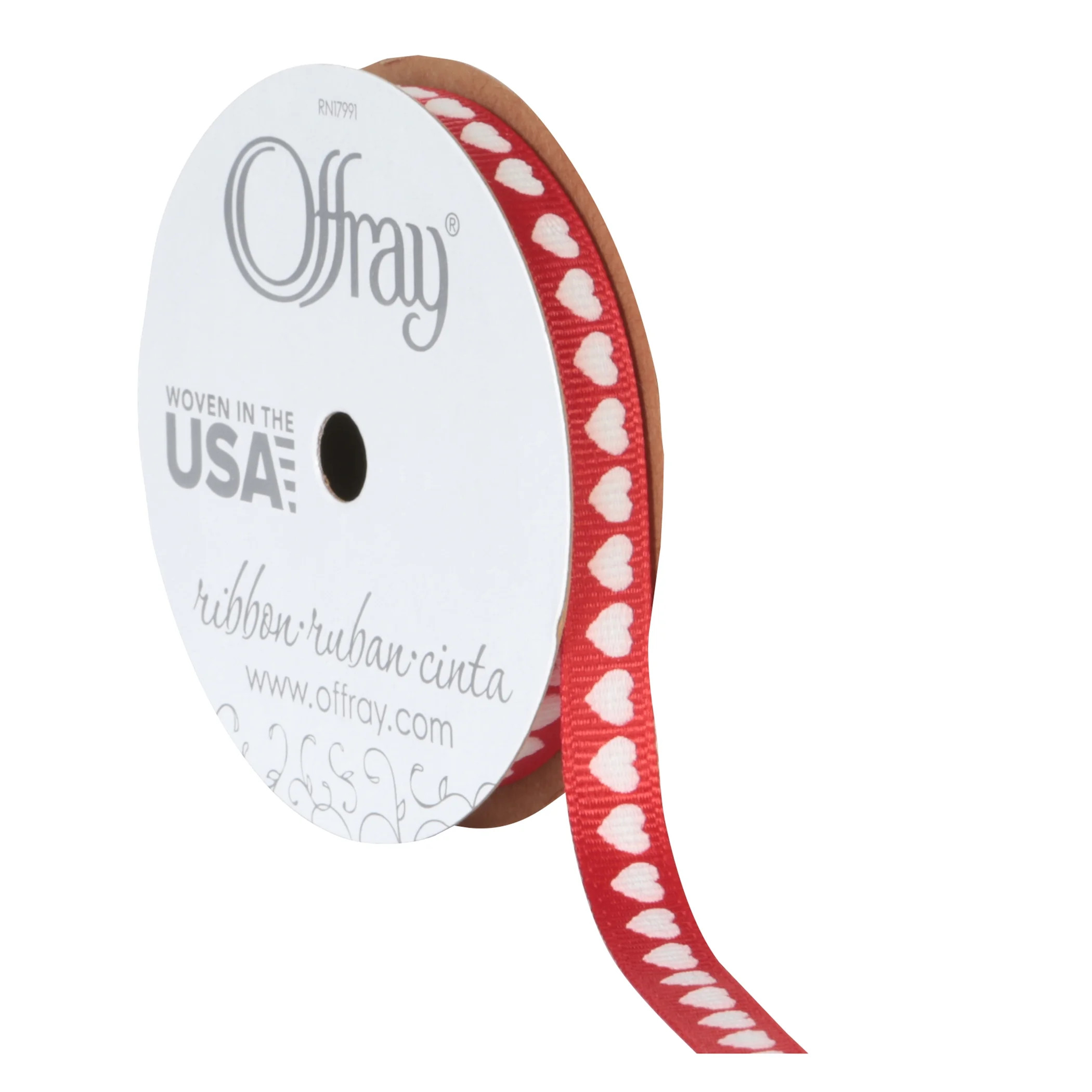 Offray Ribbon, Red 3/8 inch Grosgrain Polyester Ribbon, 9 feet | Walmart (US)
