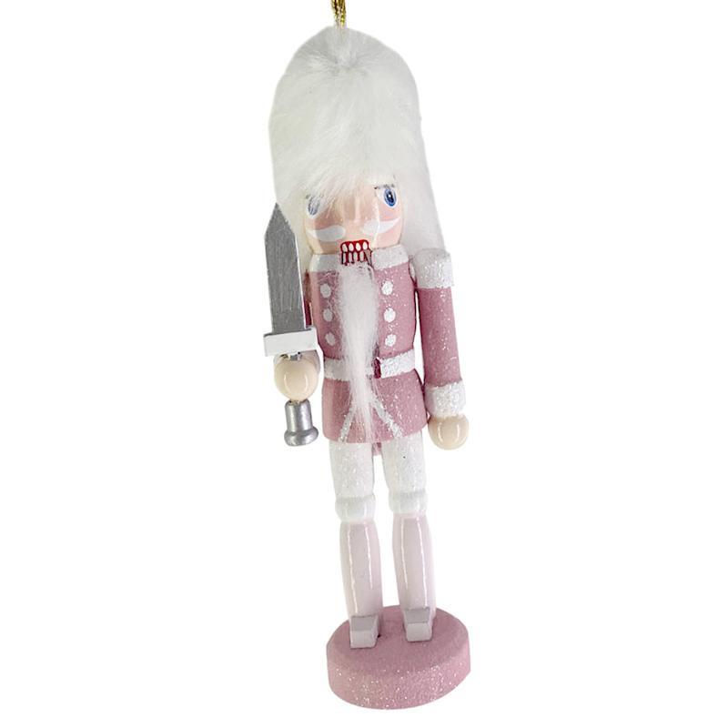 Pink Wooden Nutcracker Ornament, 5" | At Home
