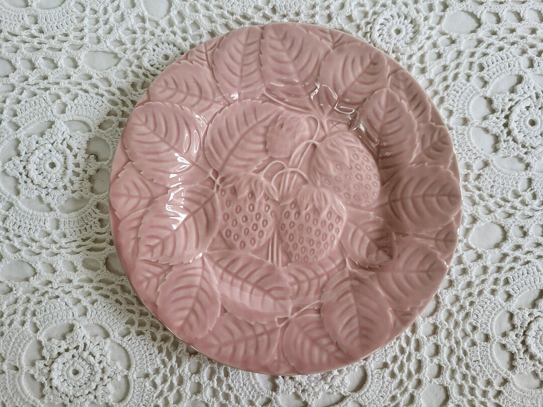 Portugal Majolica Rose Wallpink Strawberry Decorative Plate, Wall Decor - Etsy | Etsy (US)
