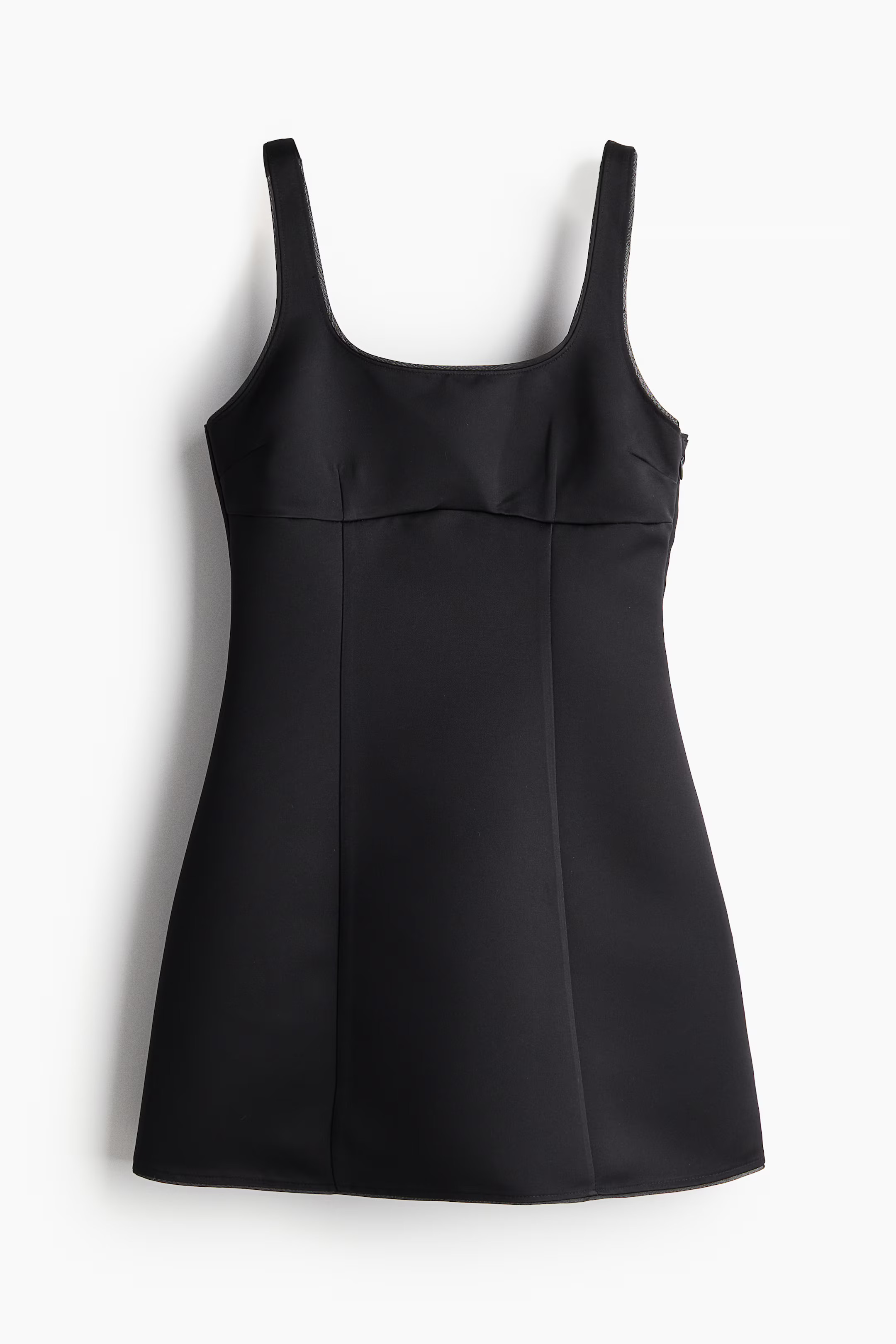 Flared-skirt dress - Deep neckline - Sleeveless - Black - Ladies | H&M GB | H&M (UK, MY, IN, SG, PH, TW, HK)