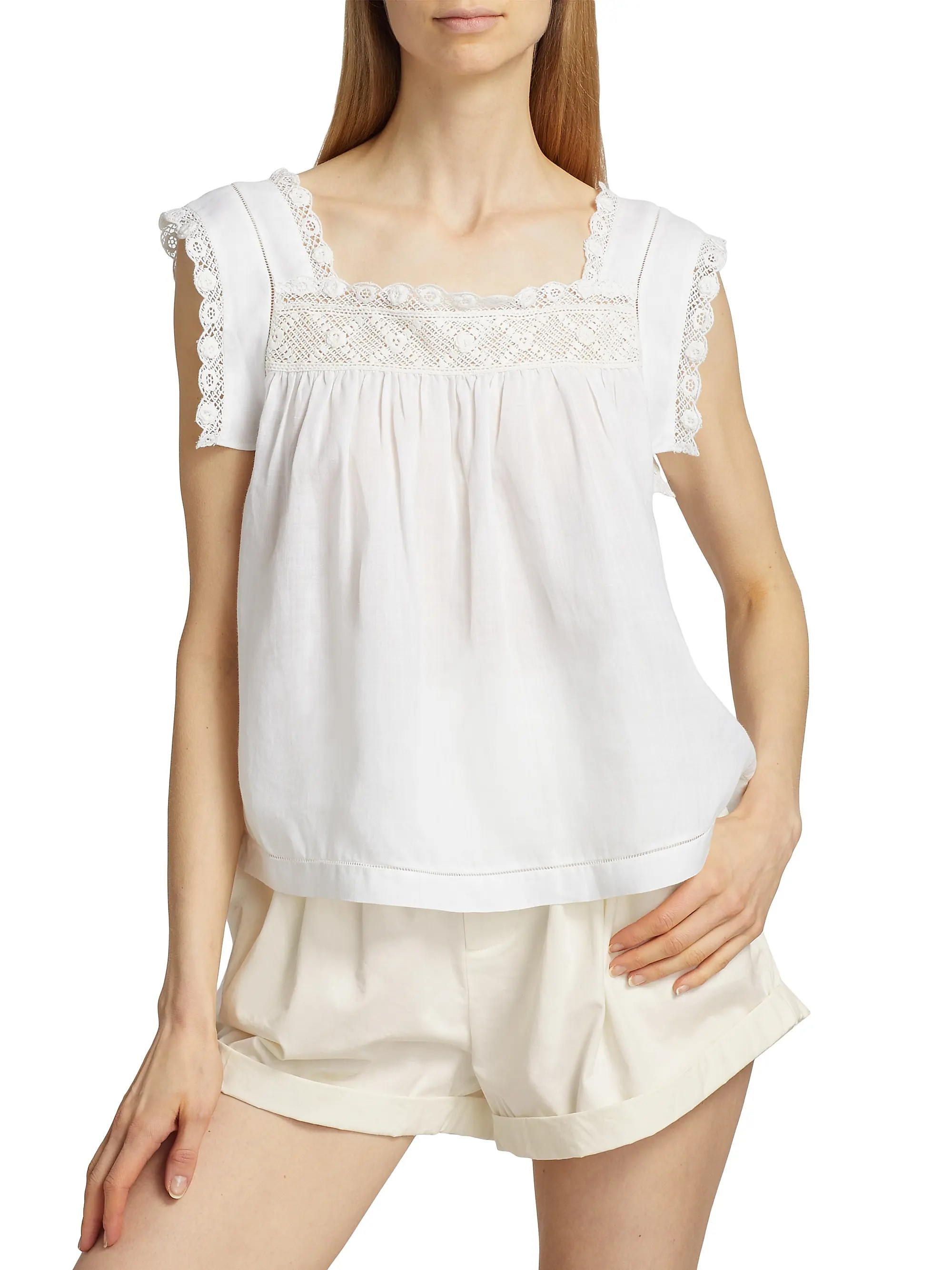 Aphra Lace-Trim Top | Saks Fifth Avenue