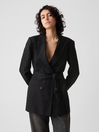Linen-Cotton Belted Blazer | Gap (US)