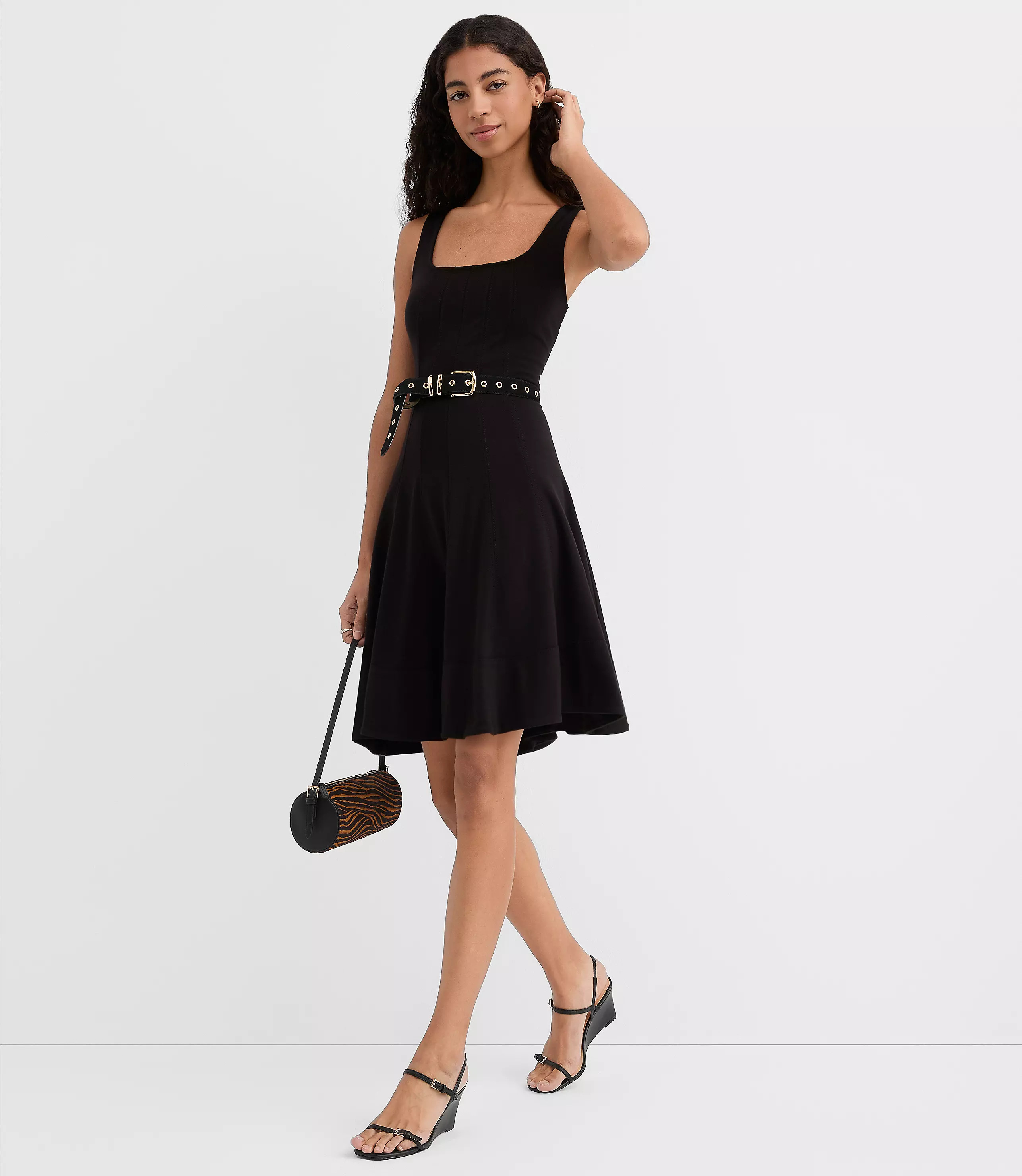 Ponte Seamed Mini Dress | LOFT