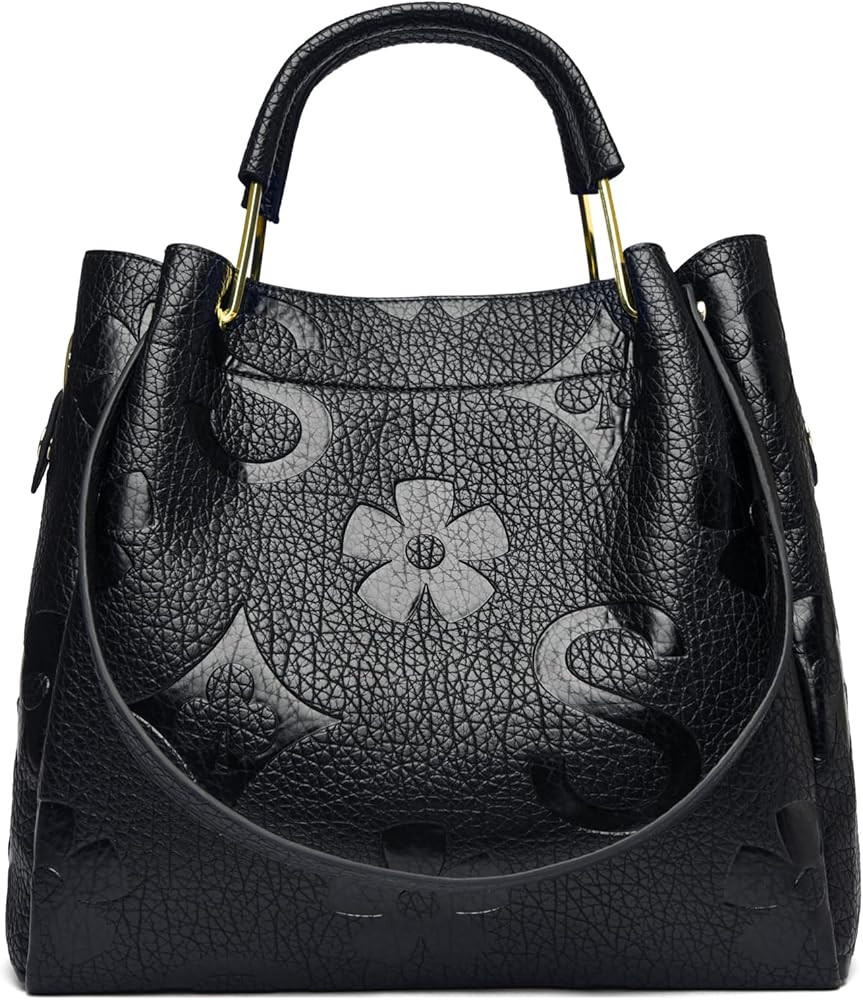 Travistar Floral Handbags Purses Women - Embossed Leather Top Handle Handbag Set Large Shoulder B... | Amazon (US)
